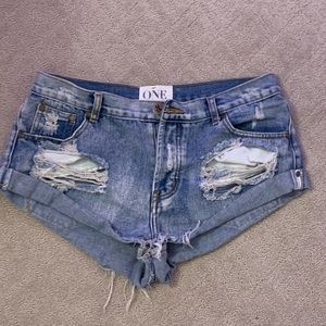 One Teaspoon “Bandits” Denim Shorts